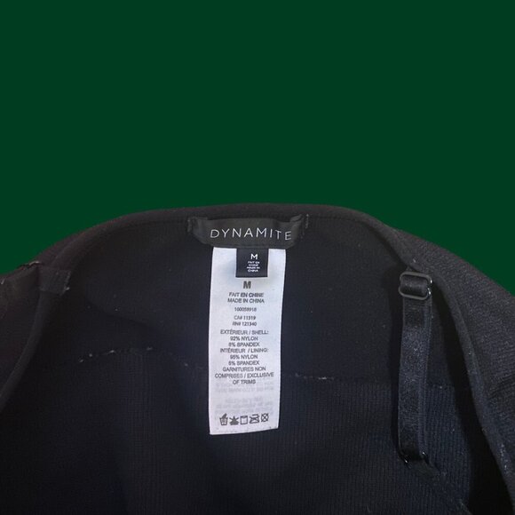 Dynamite Black V-Neck Cropped Cami Tank Top | Size M - Picture 5 of 5